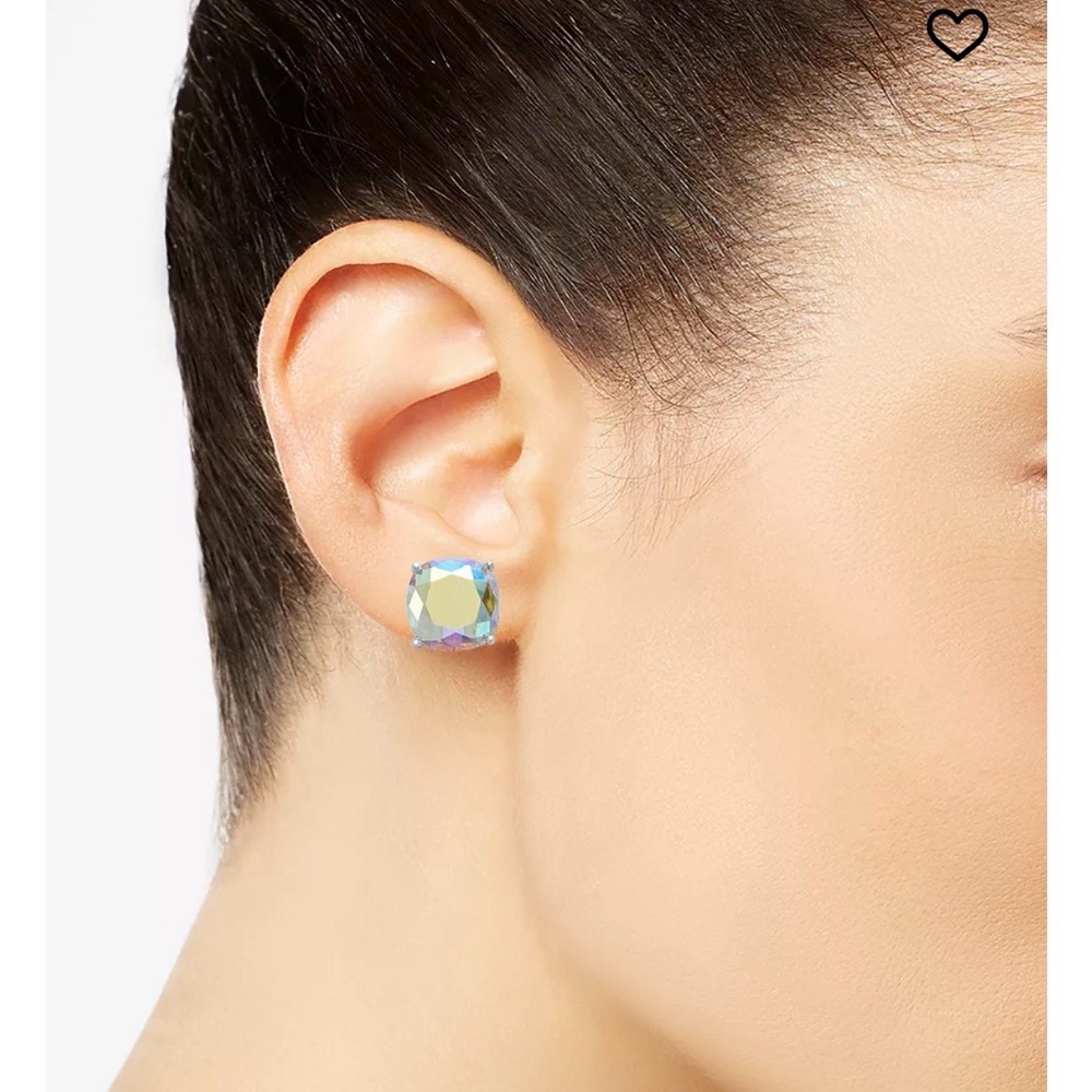Kate Spade iridescent square stud earrings.